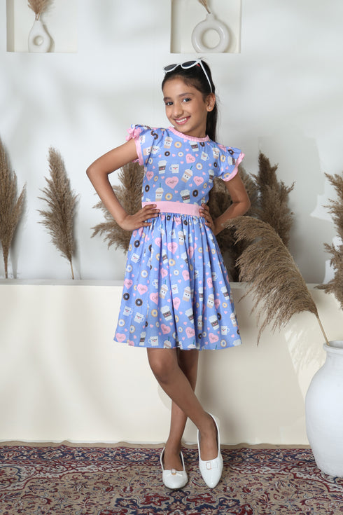 COFFEE PRINT DRESS